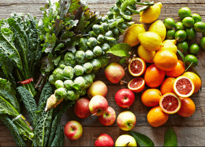 a group of fruits and vegetables on a wood surface Healthy Weight Loss Diets Stroud