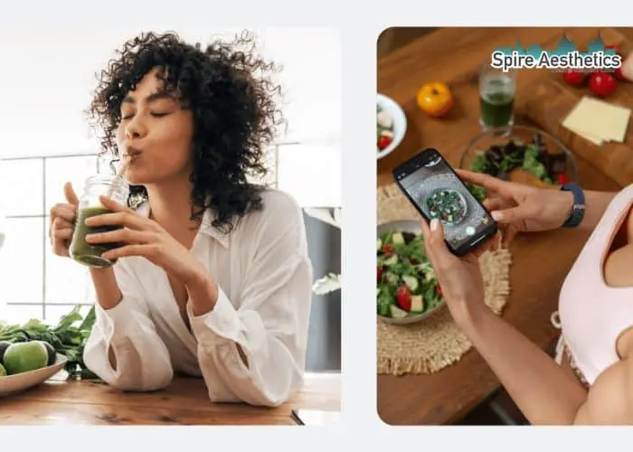 Image of woman looking into her diet and fat freezing Stroud to improve her health
